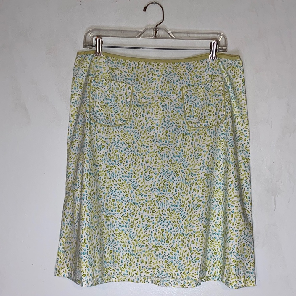 Vintage 1990's Studio Y Green Leaf Floral Apron Style Skirt -Women’s Size 9 🪷